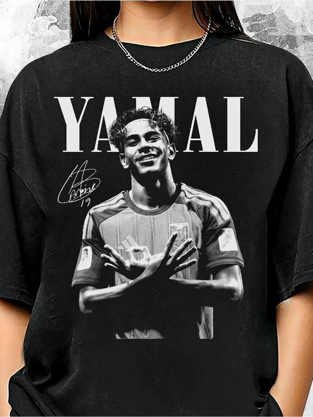 Yamal Black Graphic Tee - Men